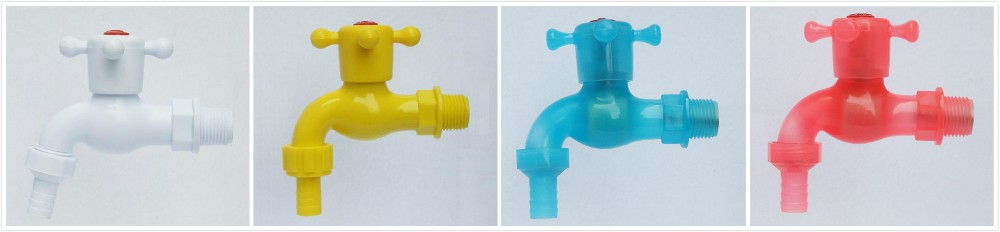 White Plastic Garden Tap PVC Faucet Water Taps With Nozzle