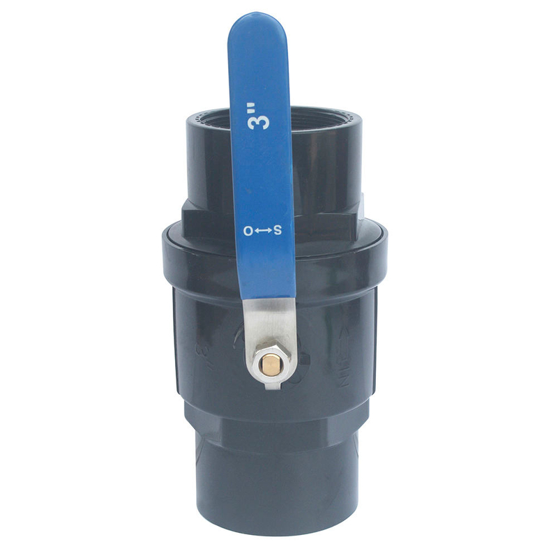 Plastic PVC two pieces ball valve with stainless steel handle