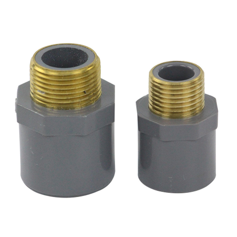 PVC Plastic Male / Female Adaptor with Brass PVC Thread Fittings BS Standard with BS Standard
