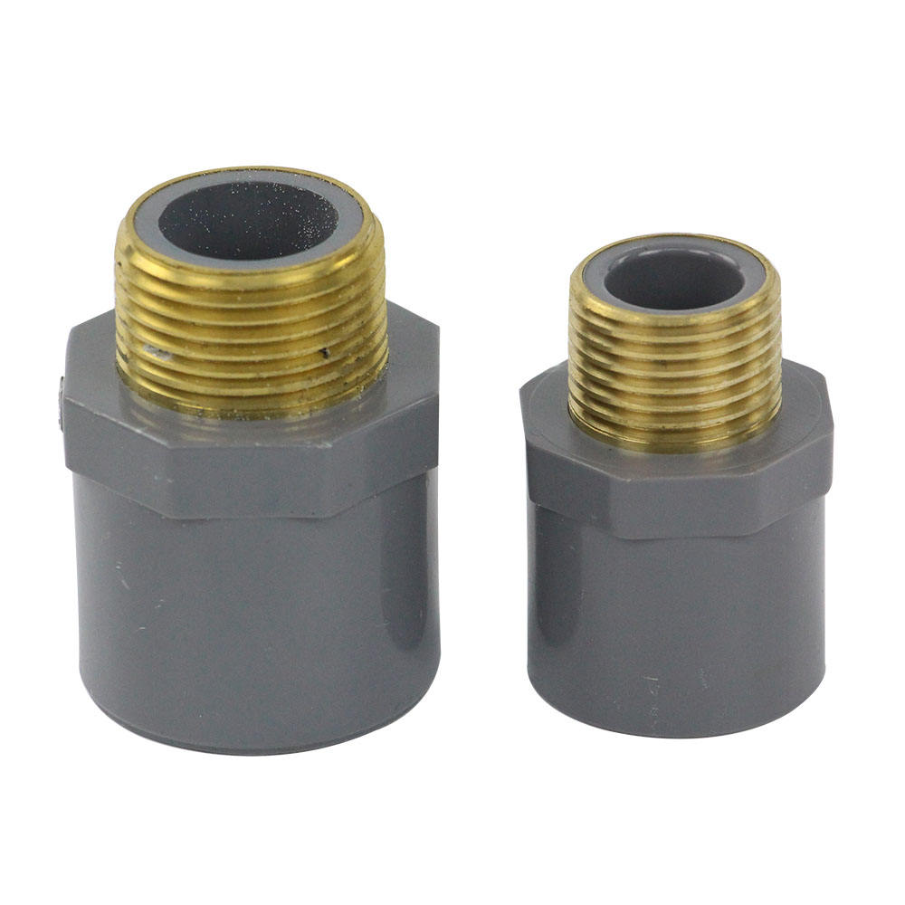 PVC Plastic Male / Female Adaptor with Brass PVC Thread Fittings BS Standard with BS Standard