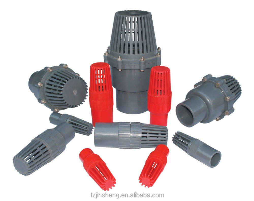 JS Manufacturer UPVC Foot Valve PN10,Plastic UPVC/PVC Foot Valve Thread,Water Pump Plastic UPVC Foot Valve