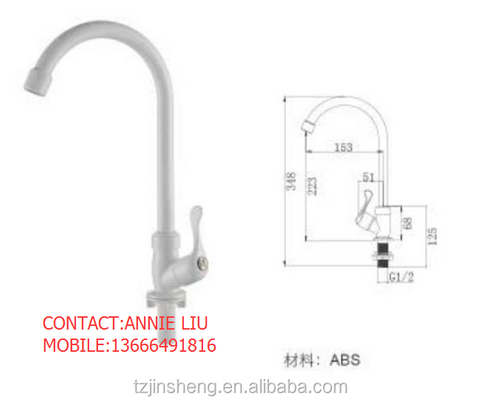 Single plastic wall-mounted water tap
