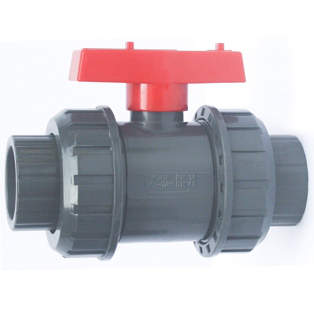 Plastic PVC two pieces ball valve with stainless steel handle