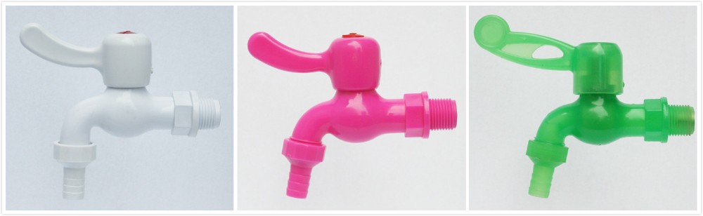 White Plastic Garden Tap PVC Faucet Water Taps With Nozzle