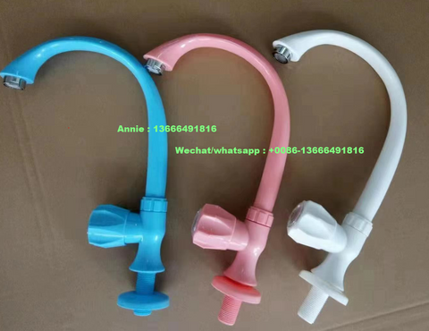 Single plastic wall-mounted water tap